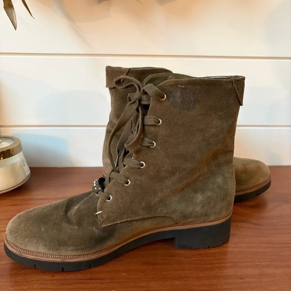 DR. SCHOLL's Women’s Guild Combat Boots Olive Green Suede 9M NWOT Whimsy Goth - Picture 6 of 10